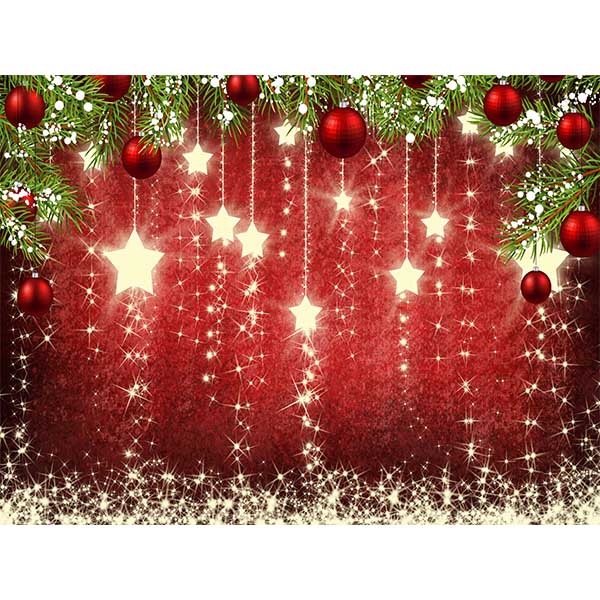 Buy Sale Fox Red Balls Shiny Red Christmas Vinyl/Fabric Photo Backdrop ...