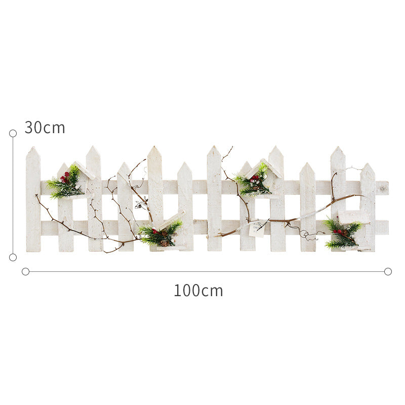 Fox Christmas Tree Fence Log Wood Scene Layout