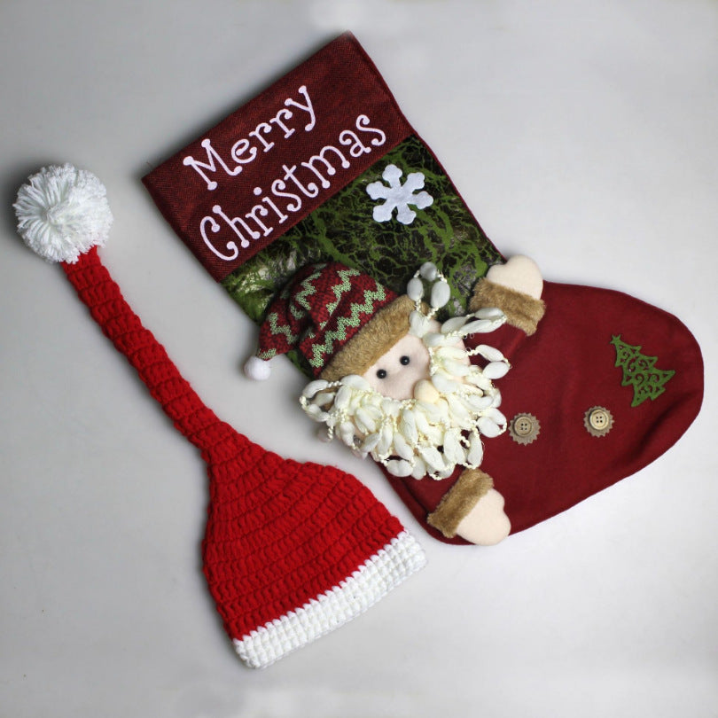 Fox 2 pcs Newborn Photography Santa Suit Sleeping Bag Socks