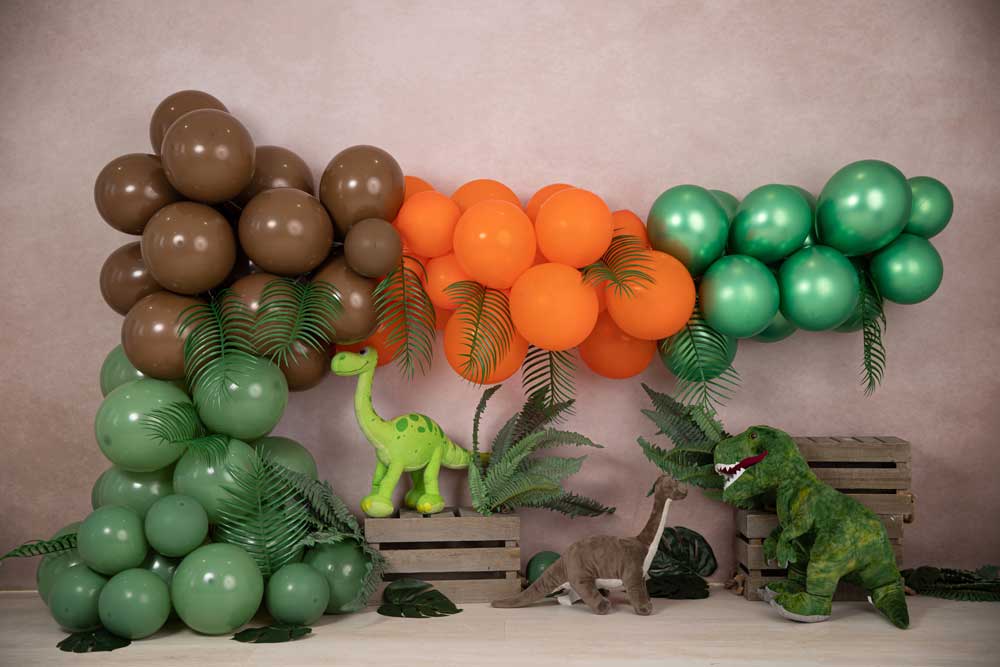 Fox Rolled Dinosaur Balloon Vinyl Backdrop Designed By Blanca Perez - Foxbackdrop