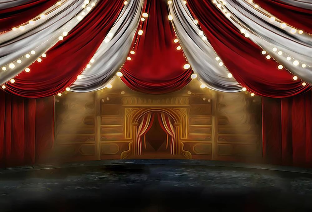 Fox Circus Music Stage Vinyl Photography Backdrop