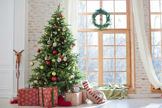 Fox Christmas Tree Photography Vinyl Photo Backdrop