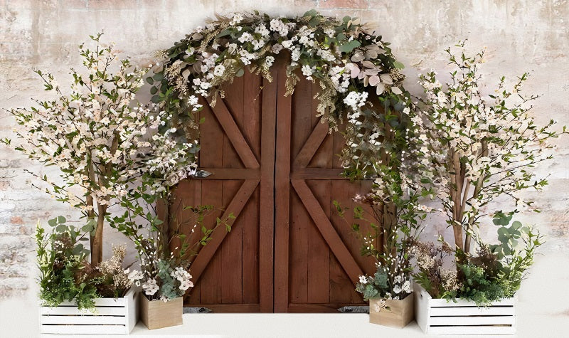 Fox Spring Flowers Door Photography Vinyl Backdrop