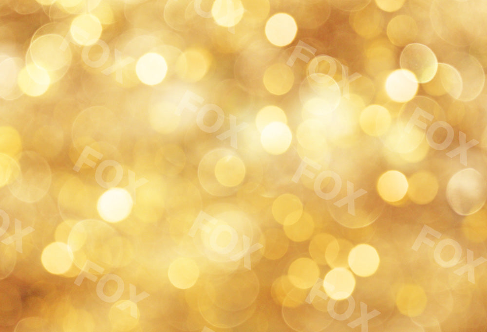 Fox Bokeh Golden Shiny Vinyl Photography Backdrop