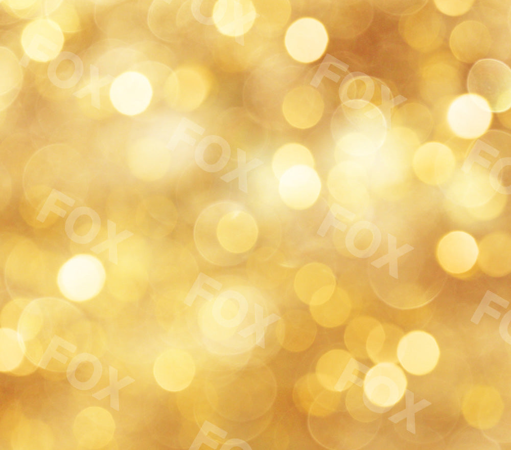 Fox Bokeh Golden Shiny Vinyl Photography Backdrop