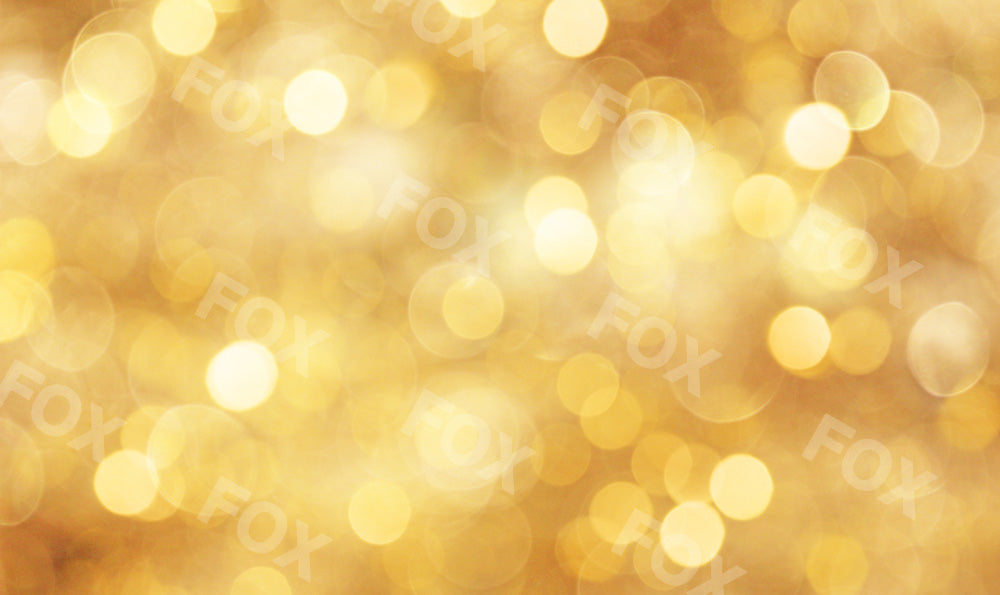 Fox Bokeh Golden Shiny Vinyl Photography Backdrop