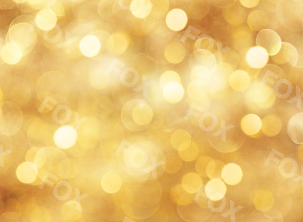 Fox Bokeh Golden Shiny Vinyl Photography Backdrop