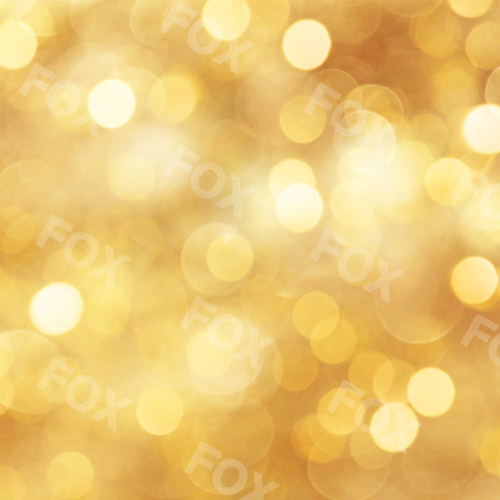 Fox Bokeh Golden Shiny Vinyl Photography Backdrop