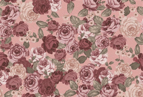 Fox Rose Flower Painting Vinyl Photography Backdrop