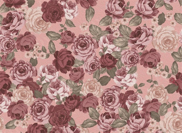 Fox Rose Flower Painting Vinyl Photography Backdrop