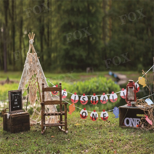 Fox Spring Birthday Outdoor Tent Photography Vinyl Backdrop