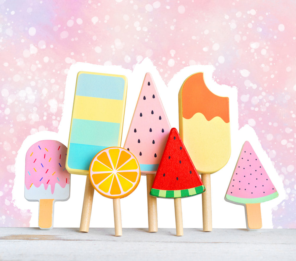 Fox Rolled Summer Birthday Ice-cream Vinyl Photos Backdrop