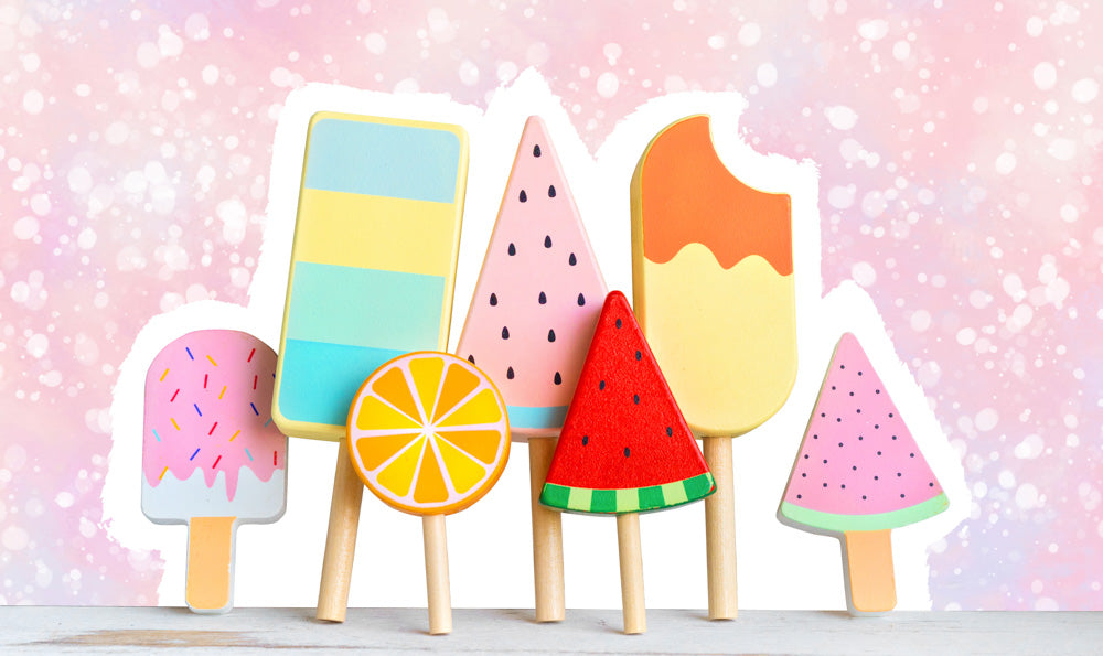 Fox Rolled Summer Birthday Ice-cream Vinyl Photos Backdrop