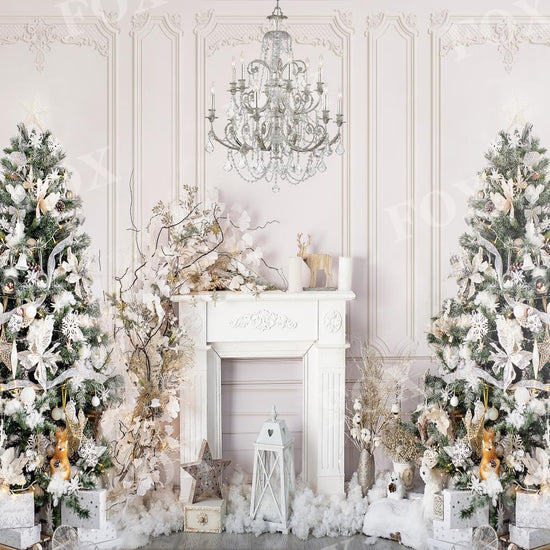 Cheap Price Fox White Christmas Trees Vinyl Photography Backdrop ...