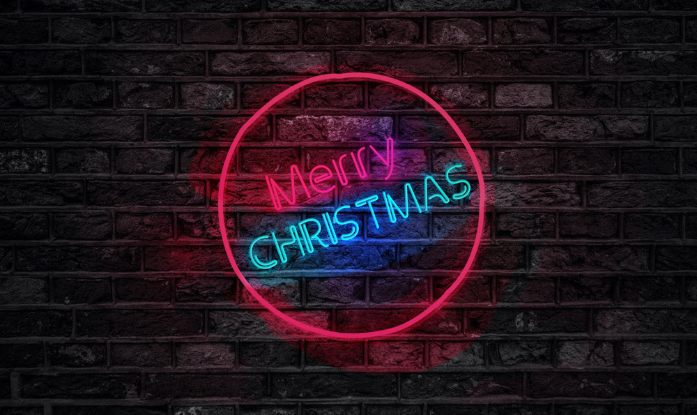 Fox Neon Christmas Lights Outdoor Photography Vinyl Backdrop