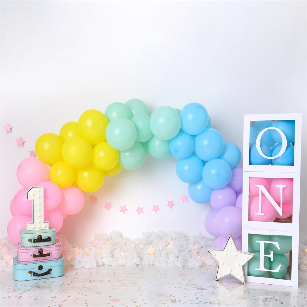 Fox Domed Balloon Cakesmash Birthday Vinyl Backdrop Designed by Claudia Uribe