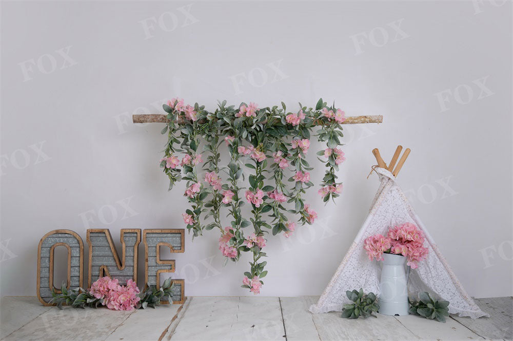 Fox Birthday Outdoor Tent Vinyl Backdrop Designed by Blanca Perez