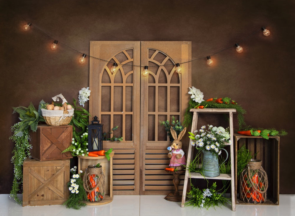 Fox Spring Evening Easter Rabbit Vinyl Backdrop Designed by JT photography