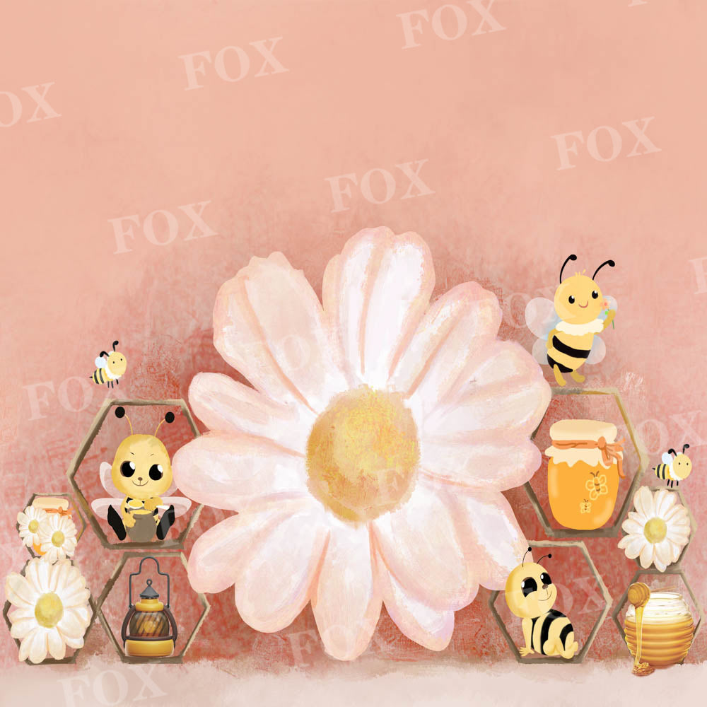 Fox Summer Sweet Honey Bee Vinyl Backdrop