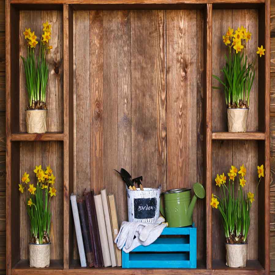 Fox Rolled Rolled Spring Wood Box Vinyl Backdrop - Foxbackdrop