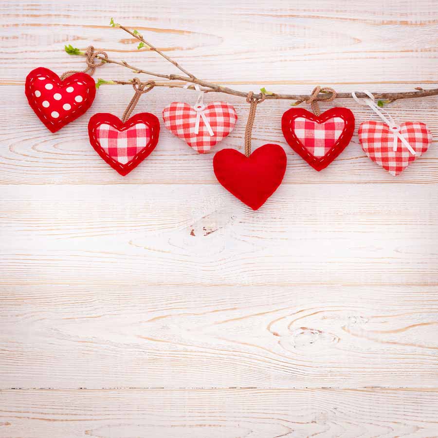 Buy Fox Affordable Vinyl/Fabric Wood Red Heart Backdrop for Valentine's ...