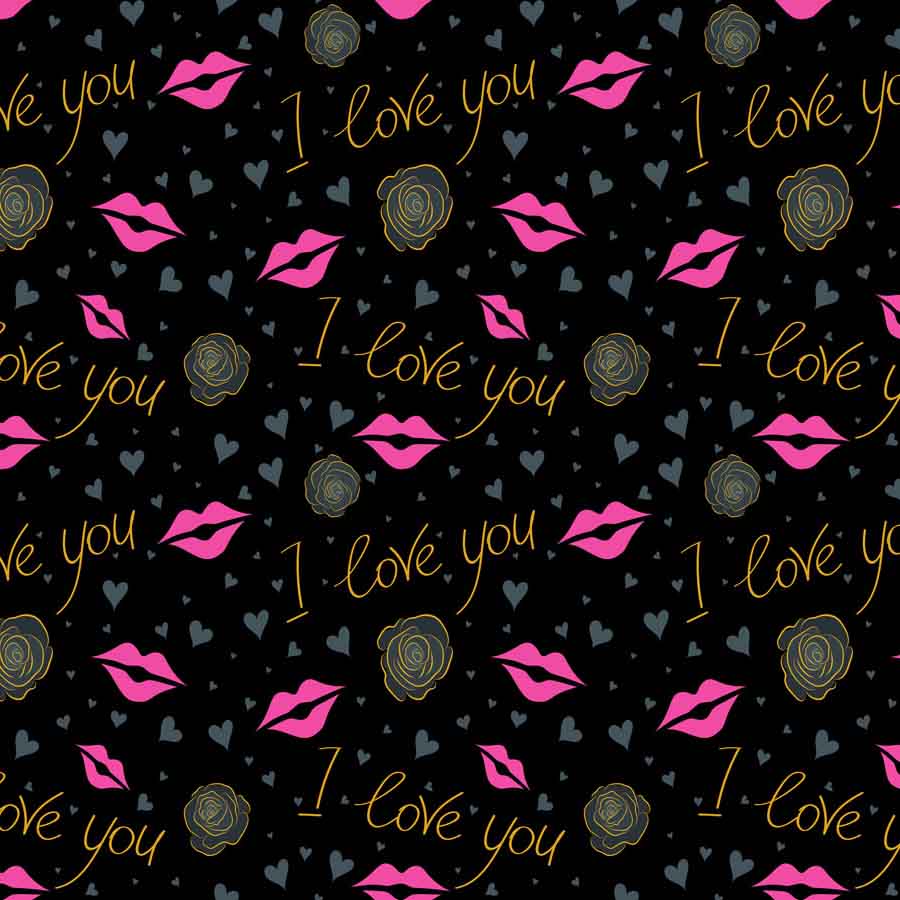 Fox Rolled Black I love you Vinyl Valentine Backdrop - Foxbackdrop